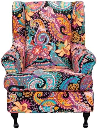 NILUOH Wingback Chair Covers 2-Piece, Armchair Slipcovers for Living Room