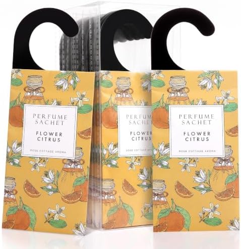 Large 12 Packs Flower Citrus Hanging Scented Sachets Long-Lasting Closet Deodorizer Air Freshener Fabric Refresher Odor Eliminator for Drawer Home Fragrance Gift Set