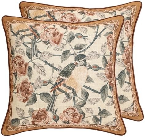 patdrea Designer French Vintage Square Throw Pillow Cover,18"x18"