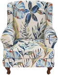 HAOYONG Wing Chair Slipcovers Stretch Wingback Chair Covers Printed 2 Pieces Wingback Armchair Slipcover Elastic Chair Slip Covers Washable Armchair Protector Cover for Living Room and Bedroom