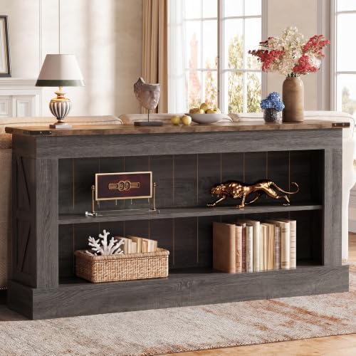 Tribesigns 63" Console Table, 3-Tier Entryway Table with Storage Shelves