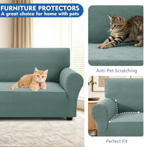 XINEAGE Loveseat Slipcover Pet Friendly, Stretch Couch Cover,Light Green