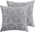 YEMYHOM Pack of 2 Throw Pillow Covers 18 x 18 Inch High Stretch Jacquard Pillowcase for Couch Sofa Living Room Home Decor, Light Gray