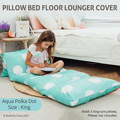 Butterfly Craze Floor Pillow Cover Plush Folding Lounger Bed Cushion Case