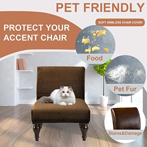 Eco-Ancheng Armless Chair Slipcover Removable Armless Accent Chairs Covers Washable Armless Slipper Chair Slipcover Printed Armless Chair Furniture Protector Covers for Living Dining Room Hotel