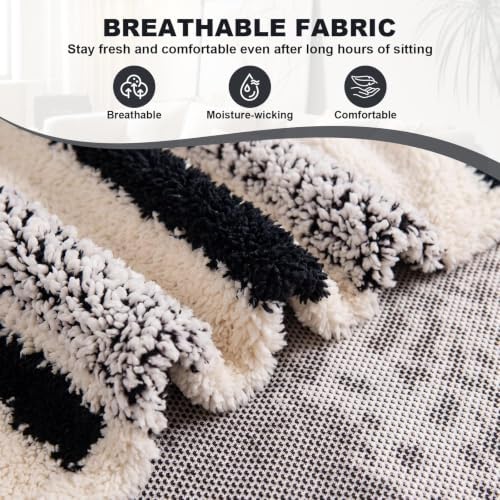 Striped Sherpa Armchair Slipcover, Stretch Plush Pet Friendly Accent Chair Cover with Elastic Bottom, Machine Washable Furniture Protector for Small Banquet Armchair