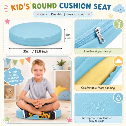 Juexica 6 Pcs Extra Thick Flexible Seating Floor Cushions Assorted Colored Pillow Floor Cushions for Classroom Soft Flexible Seating for Kids Learning Sitting Daycare School Chair (Morandi Colors)