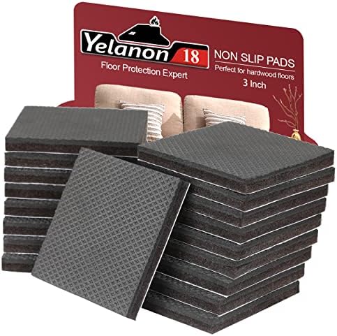 Yelanon Non Slip Furniture Pads for Hardwood Floors 18 Pcs 3"