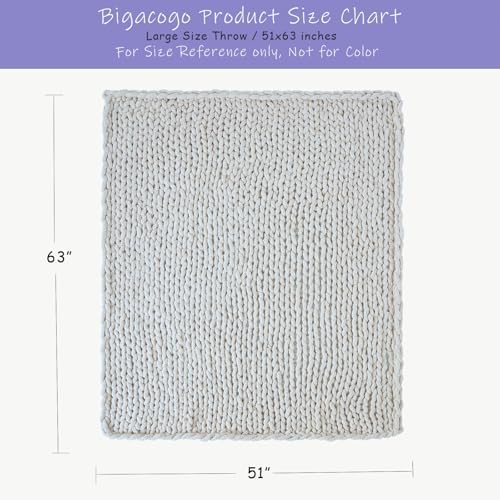 Bigacogo Chunky Knit Throw Blanket for Couch, 51x63 inches, Misty Green
