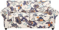 SearchI Stretch Sofa Cover Printed Couch Cover, Floral Pattern 3 Pieces Loveseat Slipcover with 2 Separate Cushion Cover, Washable Furniture Protector for Living Room(Loveseat, Flower Pattern)
