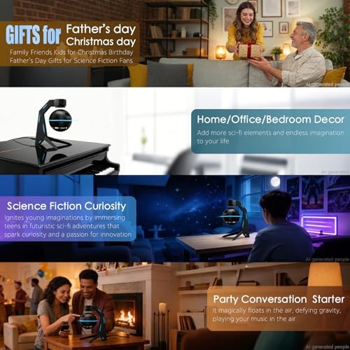 Magnetic Levitation Bluetooth Speaker Floating Sci-Fi Decor Gifts for Men