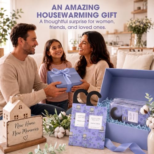 Large 12 Packs Fresh Linen Hanging Scented Sachets Long-Lasting Closet Deodorizer Air Freshener Fabric Refresher Odor Eliminator for Drawer Home Fragrance Gift Set