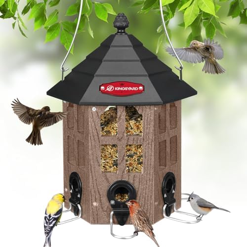 Kingsyard Hopper Bird Feeders for Outdoors Hanging, Squirrel-Proof