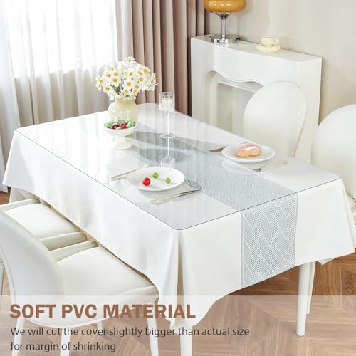 LovePads Clear Desk Mat 17x66 in, 1.5mm Thick Plastic Table Cover Protector