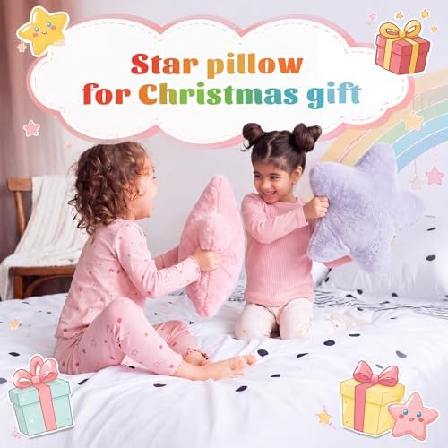 Soaoo 5 Pcs Star Fluffy Pillow Star Shape Pillow, Soft Mix