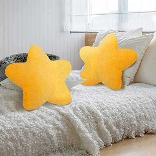Sumind 2 Star Pillows 15.7'' Cute Decorative Yellow Throw Pillow for Bed