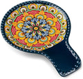 vancasso 7.7 Inch Ceramic Spoon Rest, Bohemian Stove Top, Blue