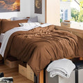 Bedsure Twin/Twin XL Duvet Cover, Soft Double Brushed Bedding Set, Brown