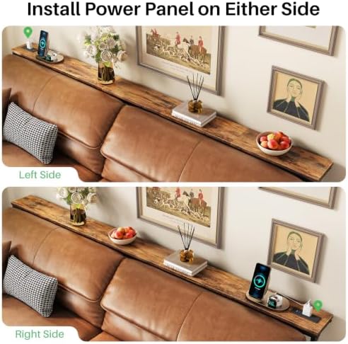 Kitstorack 76.9" Narrow Console Table with Power Outlet for Living Room