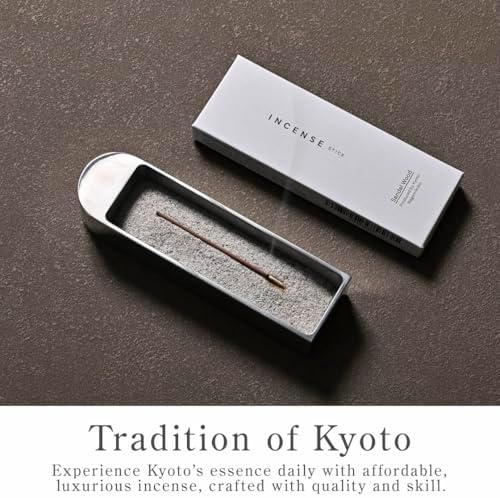 なごみ工房 Kyoto Sandalwood Incense Sticks - Japanese Temple Aroma, Ideal for Relaxation & Meditation, Approx. 60 Sticks (0.044 Pounds) - Premium Quality Incense for Spiritual & Home Use Nagomikobo