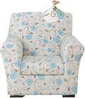 Stretch Printed Sofa Cover Couch Covers, 2-Piece Armchair Cover with Separate Cushion Cover, Washable Soft Spandex Furniture Protector for Living Room(Armchair,White-Blue-Brown Floral)