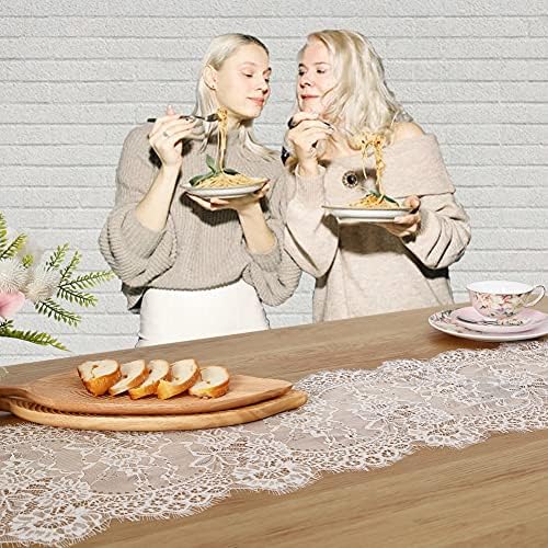 Lace Table Runners Farmhouse Chic Runner 14x120 Inch Rustic Wedding Ivory