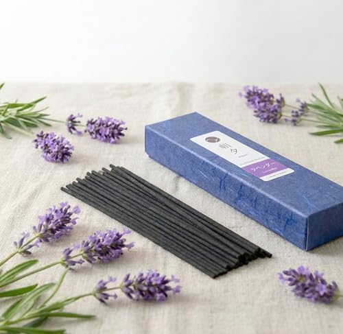 Asayu Japan Lavender Incense Sticks, Low Smoke Japanese Incense, 20g