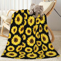 Hipster Golden Sunflowers Fleece Throw Blanket Ultra Soft Cozy Decorative Flannel Blanket for Home Bed Couch Chair Travel 40x30in