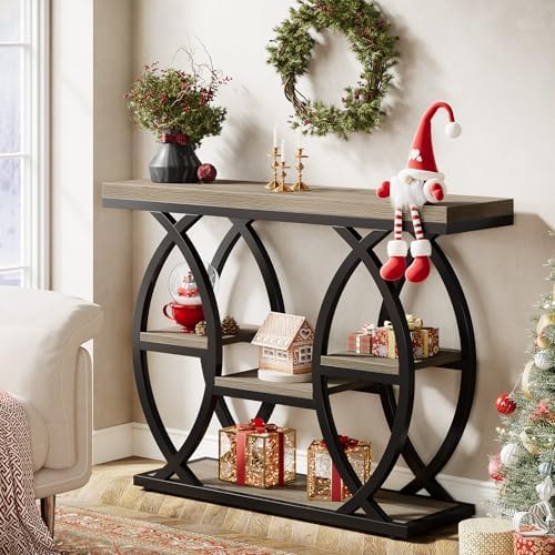 Tribesigns 39.4" Console Table, 4-Tier Sofa Table, Accent Tables, Grey