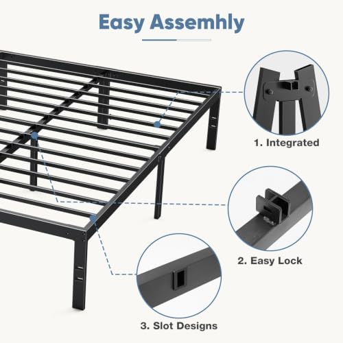 DUMOS Queen Bed Frames, 12 Inch Height Metal Platform Bed Frame