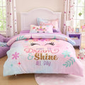 Joiedomi Kids Comforter Set Bedding Set for Boys Girls Super Soft Microfiber Bed in a Bag with Comforter Sheets Pillowcase Sham, Pink Purple Unicorn, Twin