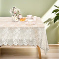 Ivory Lace Tablecloth Rectangular 60x120 Inch 2 Pieces Wedding Table Cloth