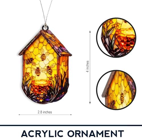 Honeycomb Ornaments, Bee Ornament for Christmas Tree, Unique Honeybee Gifts 2026, Cute Beehive Decoration for Home and Holiday, Christmas Ornaments for Bee Lovers, Nature Inspired Hanging Ornament