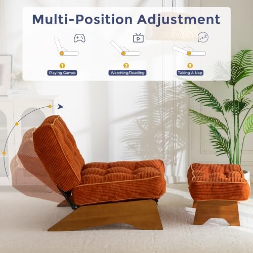 MAXYOYO Accent Chair with Ottoman, Lounge Chair with Adjustable Backrest
