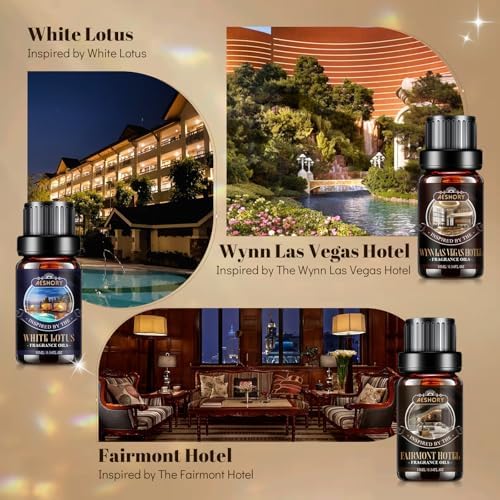Hotel Diffuser Oils Gift Set,6x10M Luxury Essential Oil for Diffuser, Fragrance Oil Blend Hotel Scent for Soap & Candle Making