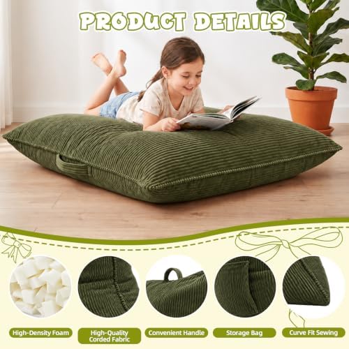 3 in 1 Kids Bean Bag Chair, Comfy Floor Sofa Chairs with Removed Cover