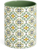 Solidith Ceramic Utensil Holder Crock for Kitchen Countertop,Green