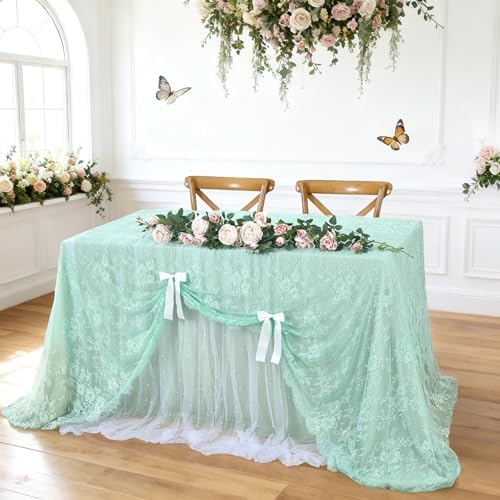 Lace Table Cloth Vintage Lace Tablecloth Desk Fabric 60x120Inch for Garden