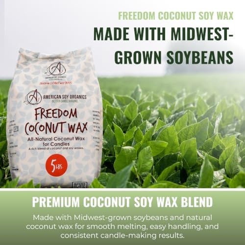American Soy Organics Freedom Coconut Soy Wax Beads, Candle Wax, 5 lbs