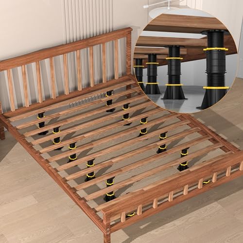 Wlrrcwdttc 2 Pcs Adjustable Height Bed Support Legs 6.9-9.8 inch, Bed Frame Center Support Legs for Bed Frame/Bed Center Slat,Bed Support Reinforcement Parts Bed Slats Support Leg Bed Replacement Legs