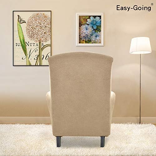 Easy-Going Stretch Wingback Chair Sofa Slipcover Sand
