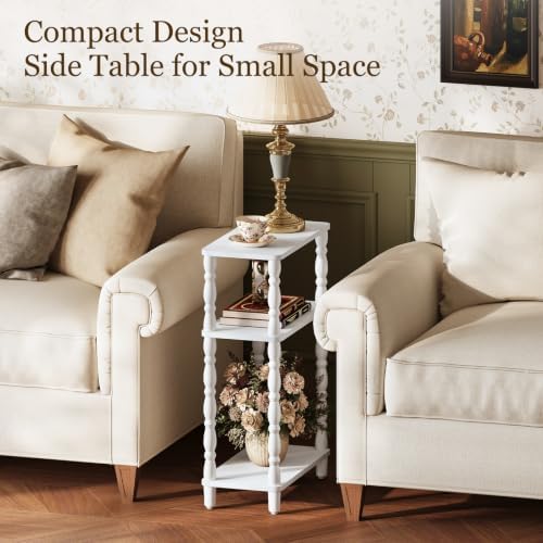 Yoobure Narrow Side Table - Small End Table with Storage, Skinny End Tables