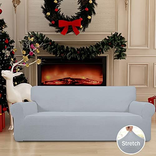 Easy-Going Stretch Couch Covers for Sofa Washable Large Silver Gray
