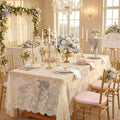10 Packs Lace Tablecloth 60 X 120 Inch Vintage Boho Ivory Floral Overlay