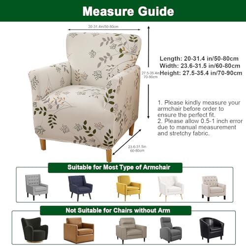 CRFATOP Accent Chair Cover, Stretch Armchair Slipcover for Living Room,A26