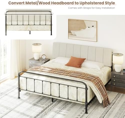King Size Headboard Only-No Assembly Required, Beige
