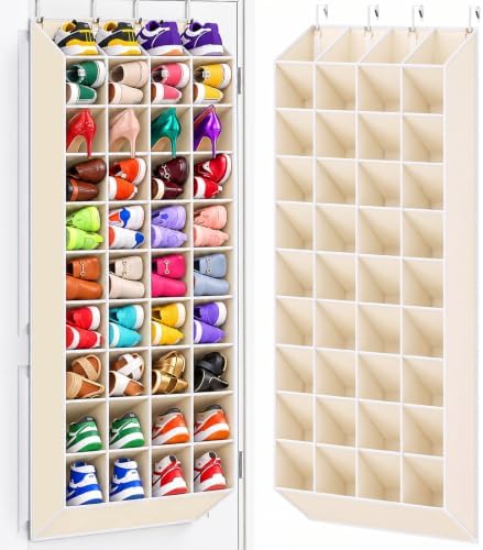 30-40 Pairs Over the Door Shoe Organizer, 10-Tier Door Shoes Rack