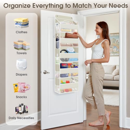 2 Pcs Over The Door Organizer Large Capacity Hanging Storage Room Organizer
