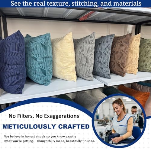 YEMYHOM Pack of 2 Throw Pillow Covers 18 x 18 Inch High Stretch Jacquard Pillowcase for Couch Sofa Living Room Home Decor, Light Gray