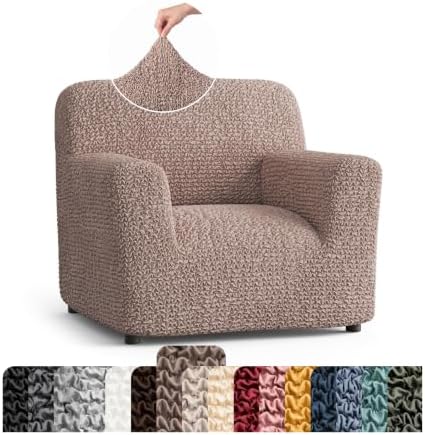 PAULATO Premium Stretch Couch Covers for Sofa - Sofa Chair Cover Washable, Dogs & Pets Friendly - Elastic Polyester Loveseat Slipcovers - Non-Slip Love Seat Couch Covers - Soft Taupe (21"-39" Wide)